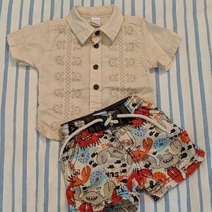 Old Navy Baby Boy Beach Day Outfit 0-3 months